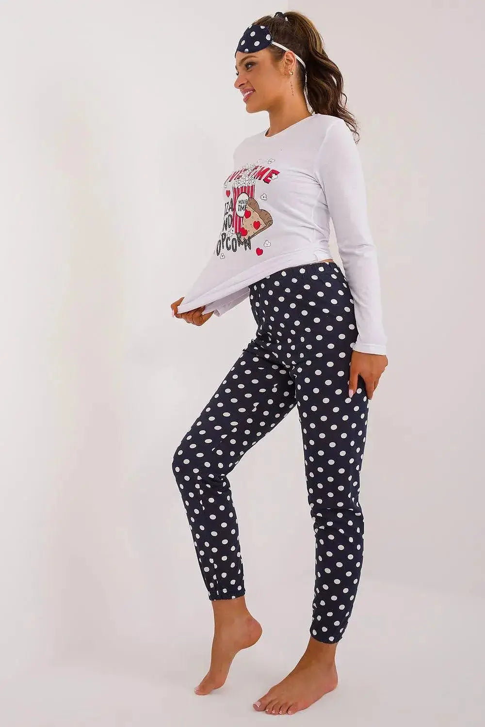 Factory Price blouse, pants, blindfold and hair elastic womens pajamas