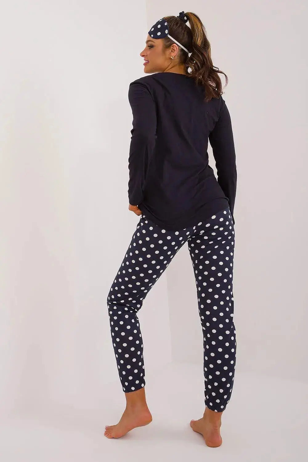 Factory Price blouse, pants, blindfold and hair elastic womens pajamas