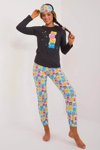 Factory blouse, pants, blindfold and hair elastic women's pajamas