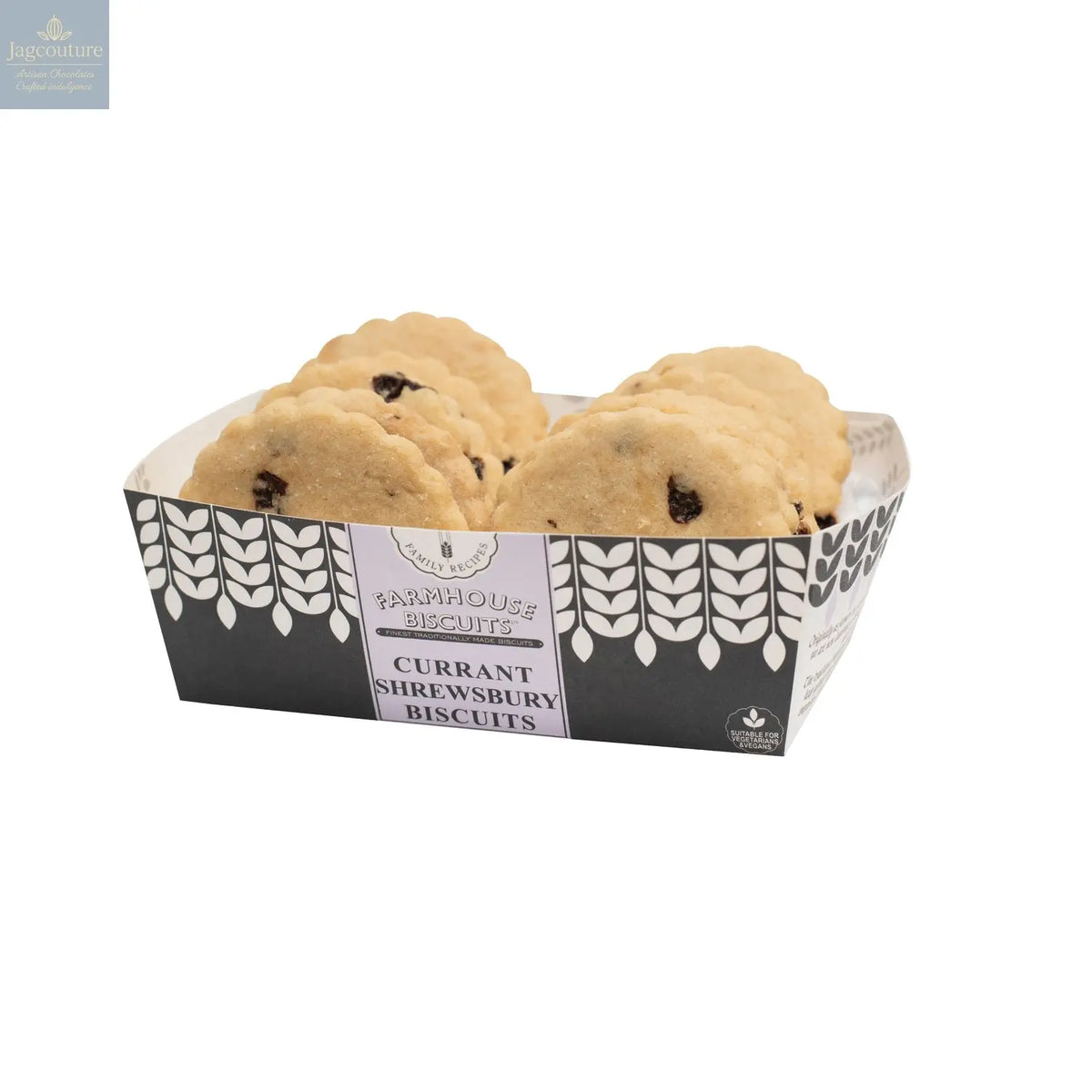 Farmhouse currant Shrewsbury biscuits in tray - VAT FREE Jag Couture Chocolates