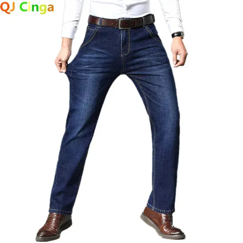 Luxury European-American Style Men's Stretch Jeans – Slim Straight Denim (Size 28-38)