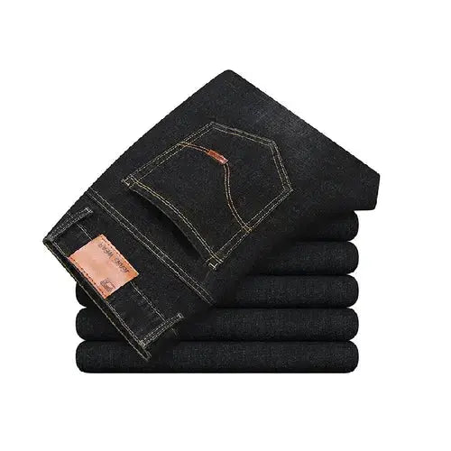 Luxury European-American Style Men's Stretch Jeans – Slim Straight Denim (Size 28-38)