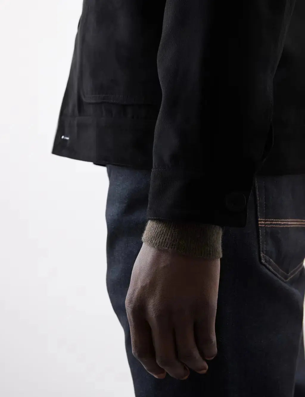 Faux Suede Harrington Jacket