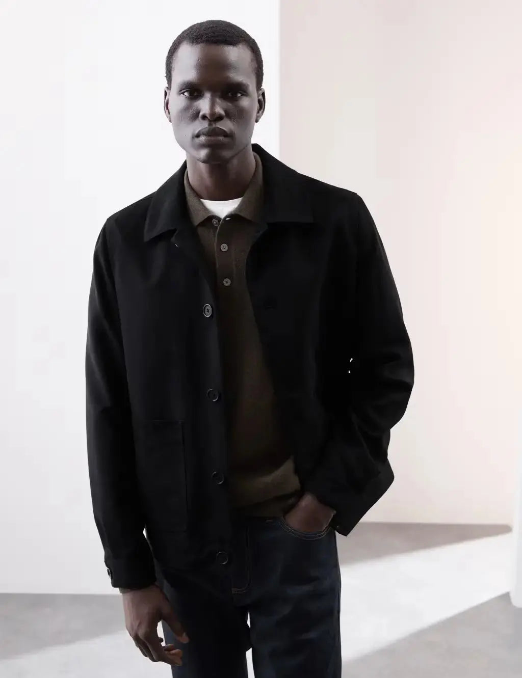 Faux Suede Harrington Jacket
