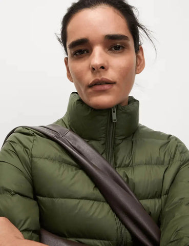 Feather & Down Quilted Packaway Puffer Jacket