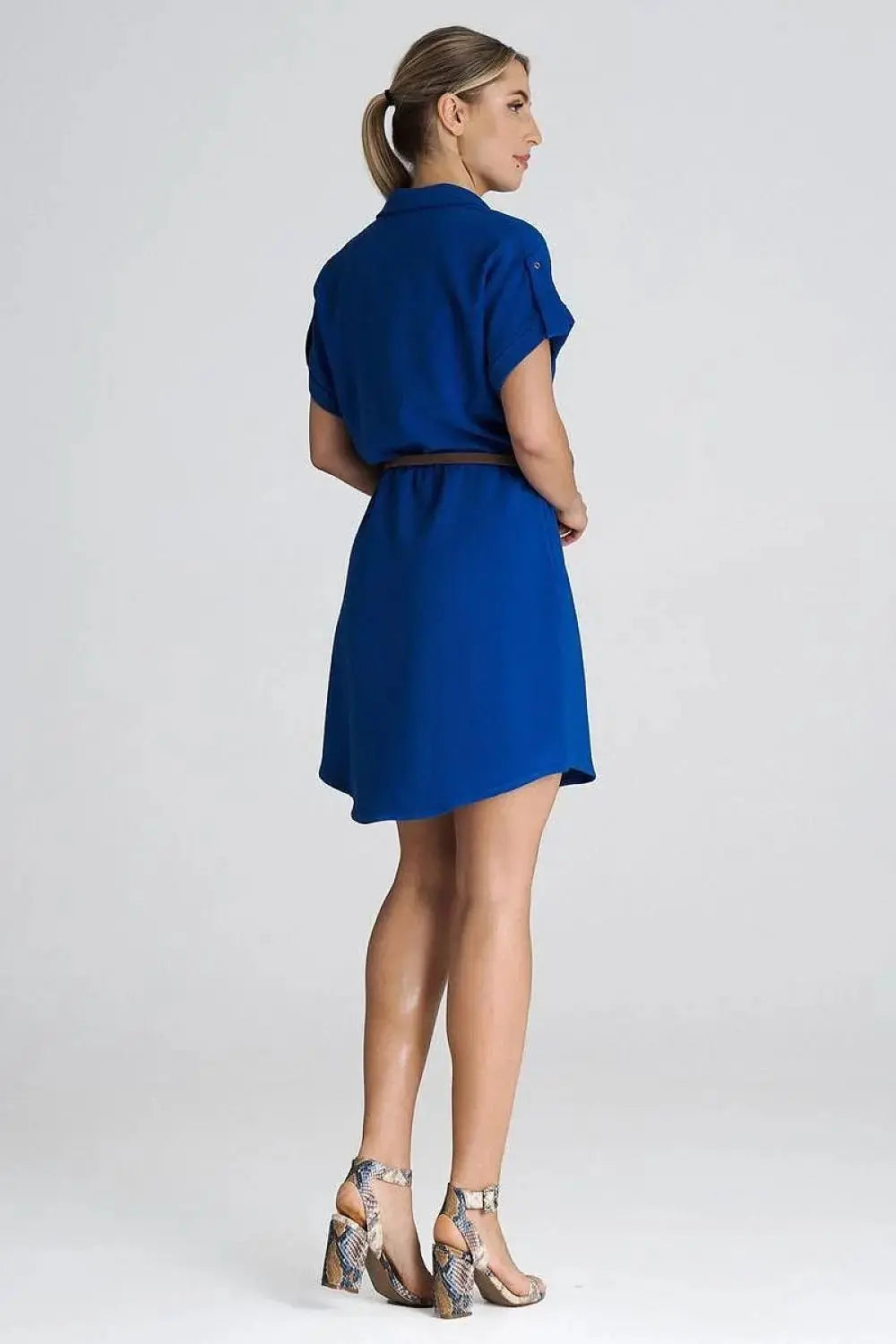Figl Loose-Fit Daydress with Collar and Short Sleeves