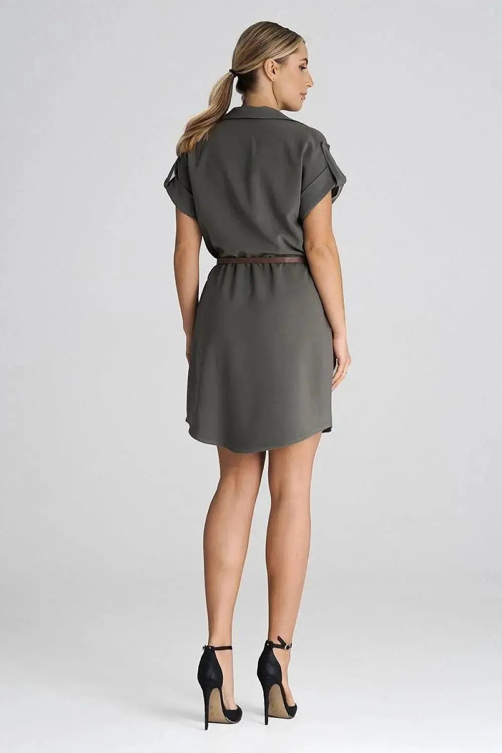 Figl Loose-Fit Daydress with Collar and Short Sleeves