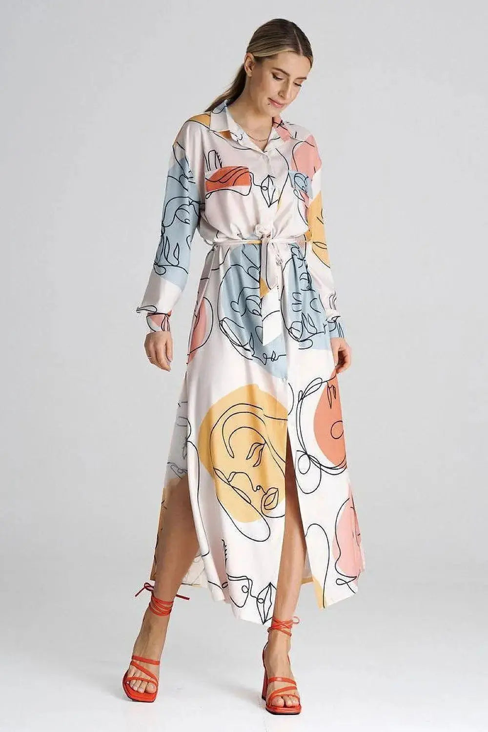 Figl Maxi Shirt Daydress with Collar