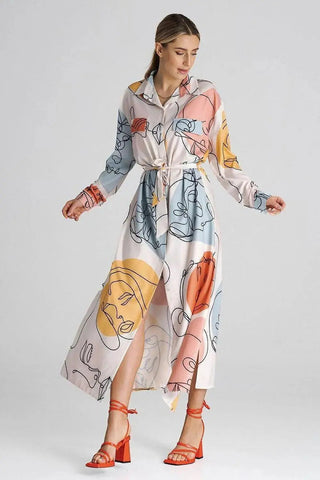 Figl Maxi Shirt Daydress with Collar