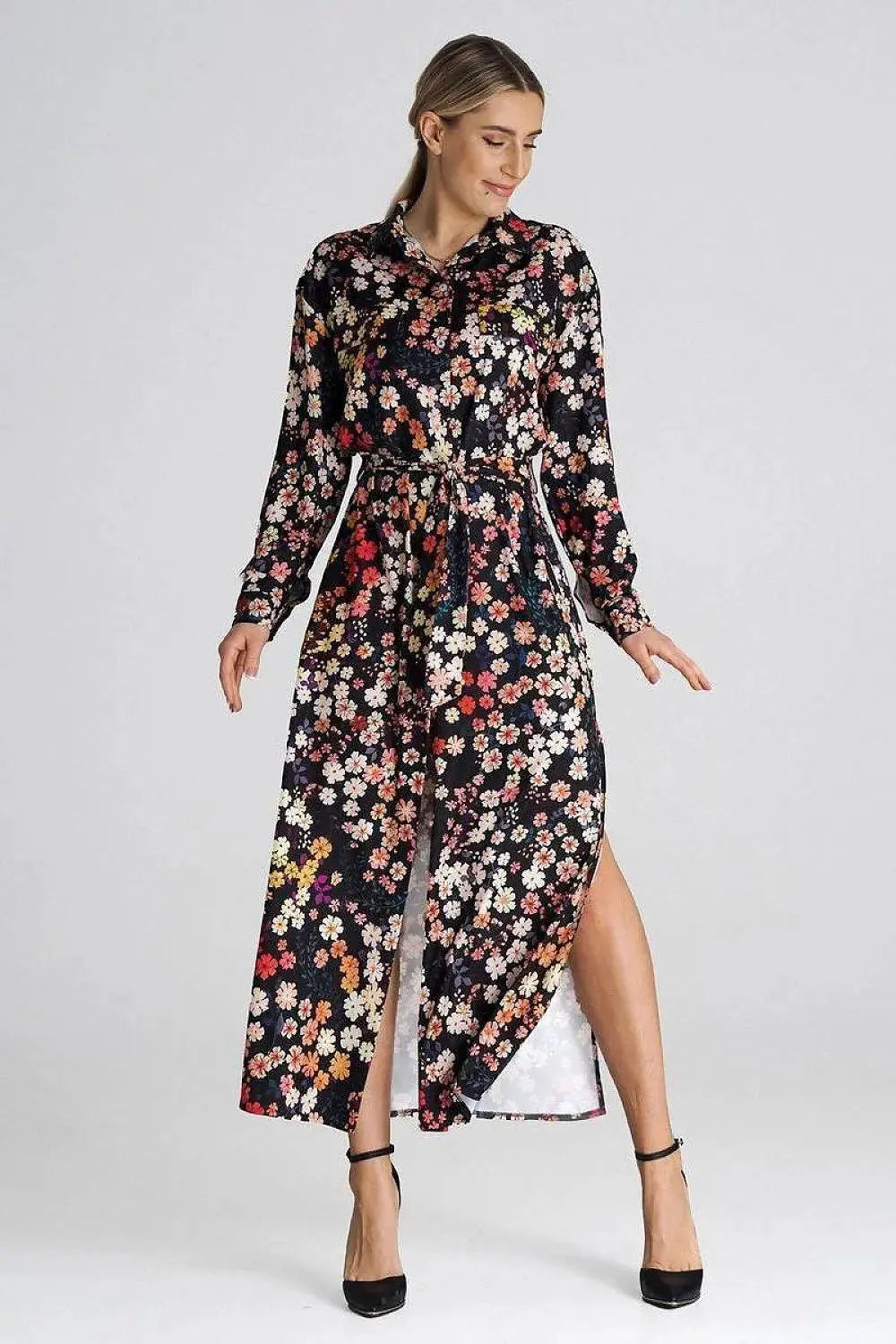 Figl Maxi Shirt Daydress with Collar