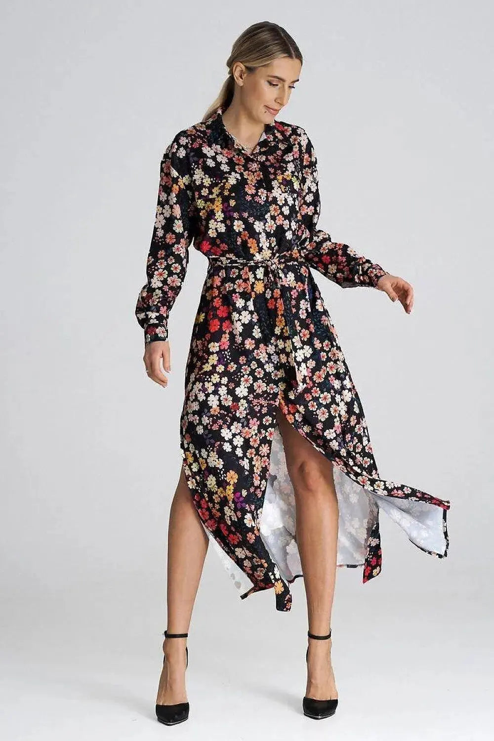 Figl Maxi Shirt Daydress with Collar
