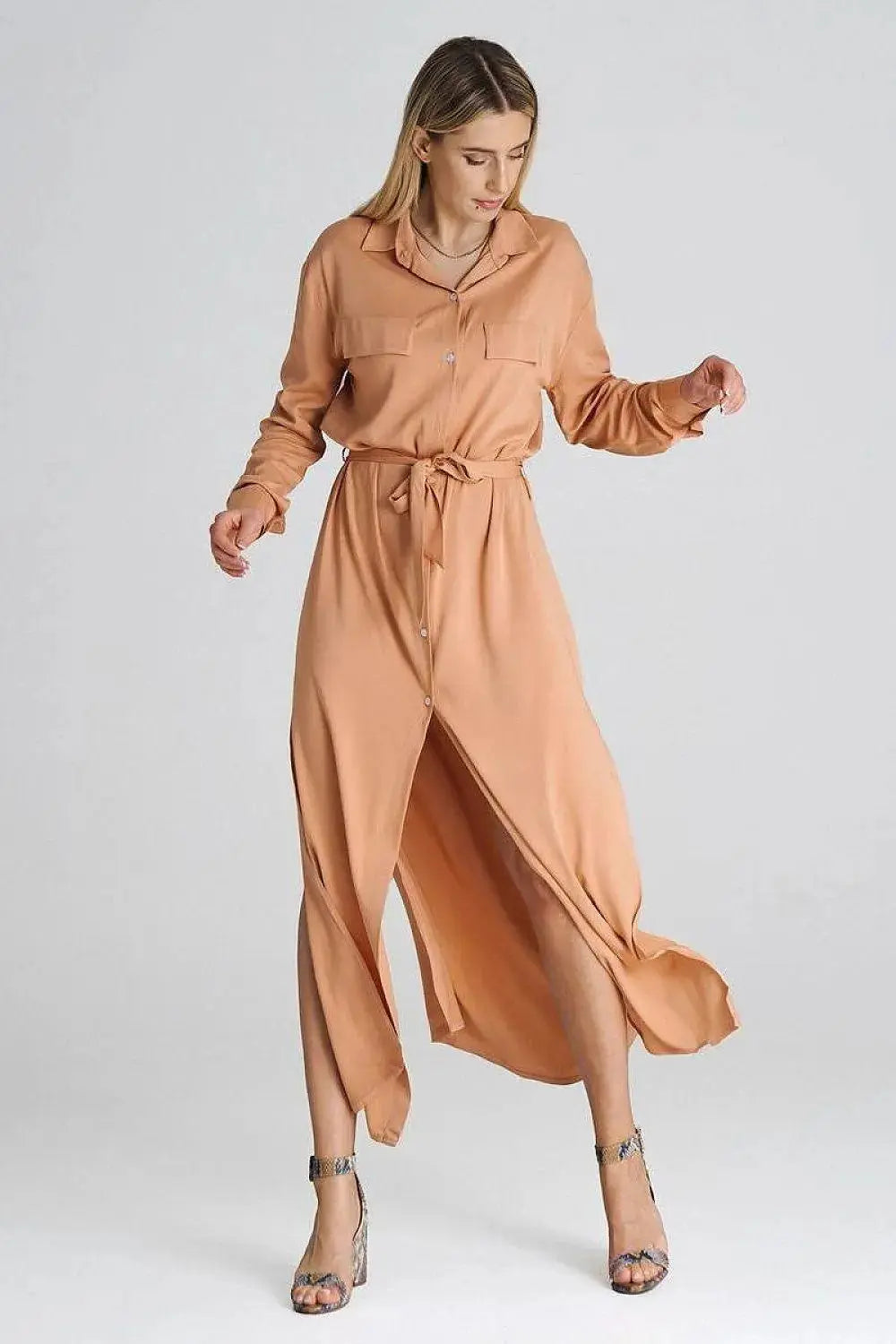 Figl Maxi Shirt Daydress with Collar