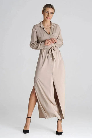 Figl Maxi Shirt Daydress with Collar