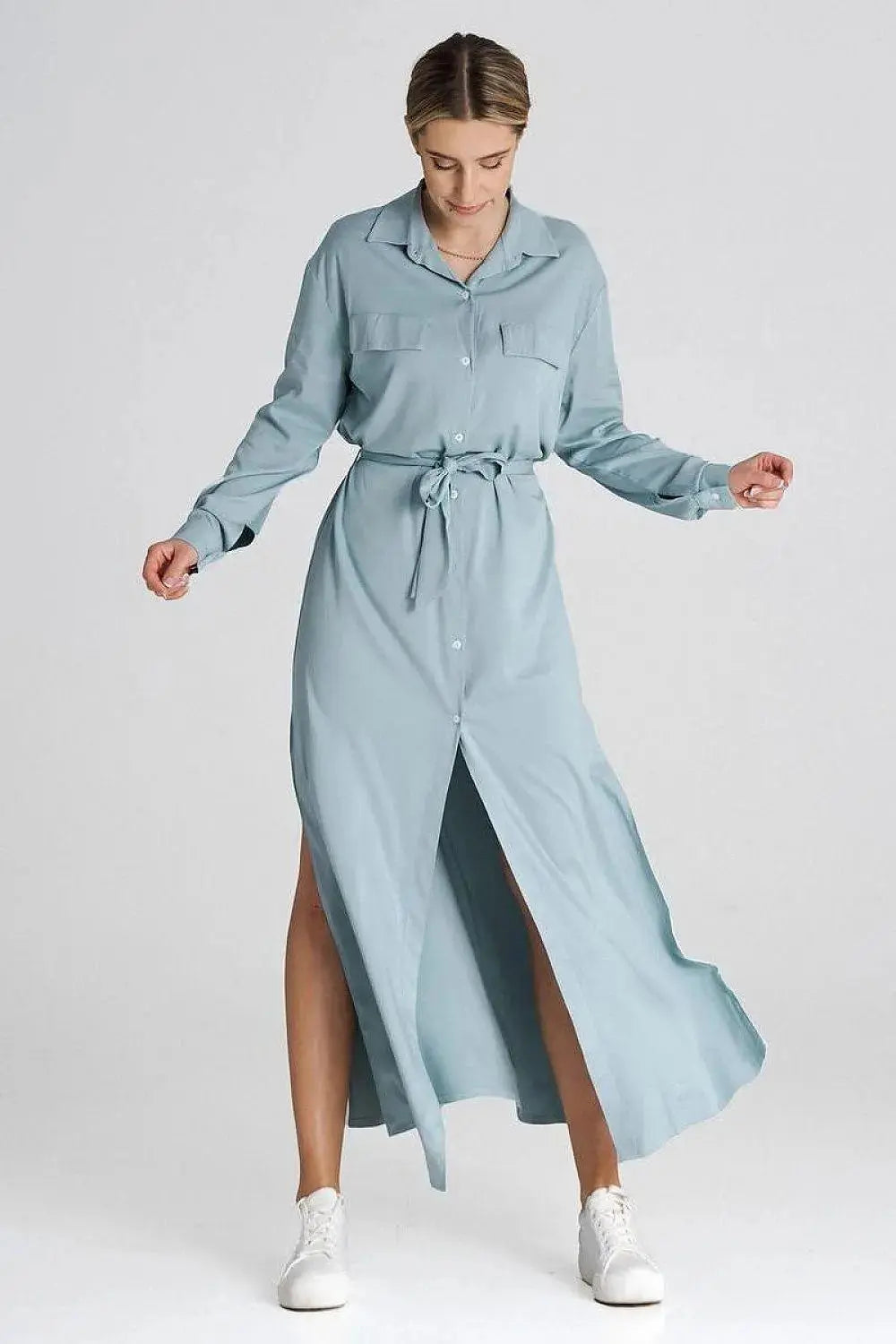 Figl Maxi Shirt Daydress with Collar