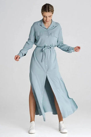 Figl Maxi Shirt Daydress with Collar