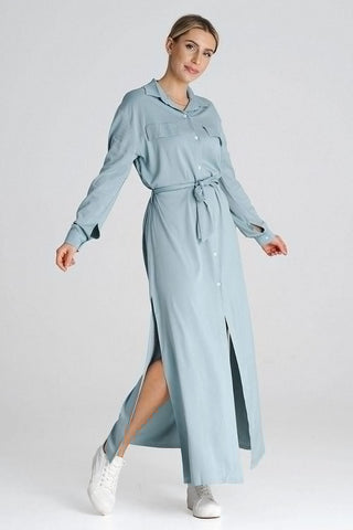 Figl Maxi Shirt Daydress with Collar