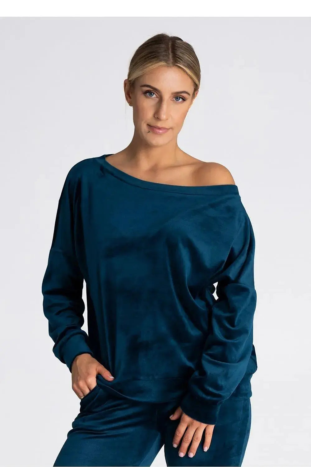 Figl boat neckline oversized blouse