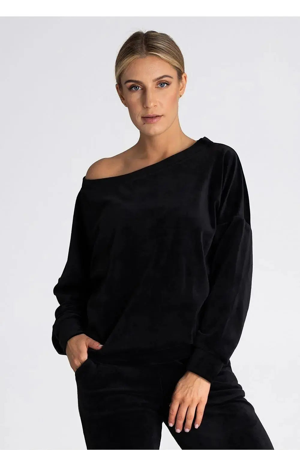 Figl boat neckline oversized blouse