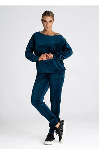 Figl elastic waistband velour pants
