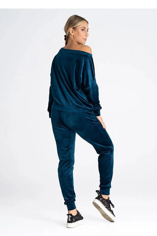 Figl elastic waistband velour pants