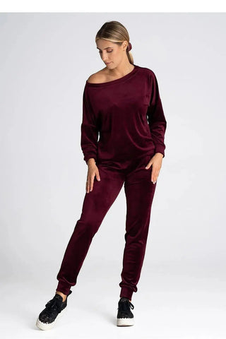 Figl elastic waistband velour pants