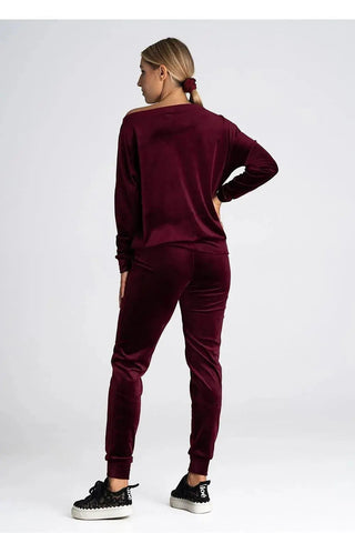Figl elastic waistband velour pants