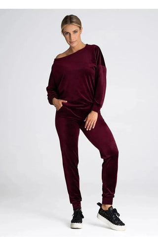 Figl elastic waistband velour pants