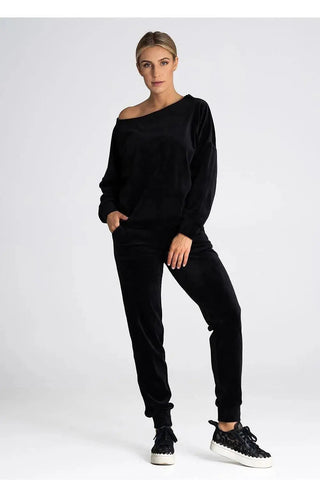 Figl elastic waistband velour pants
