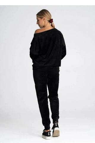 Figl elastic waistband velour pants