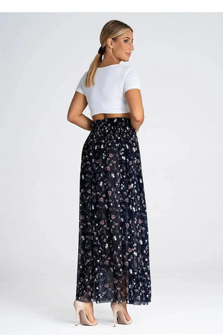 Figl elegant long mesh skirt