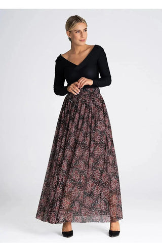 Figl elegant long mesh skirt