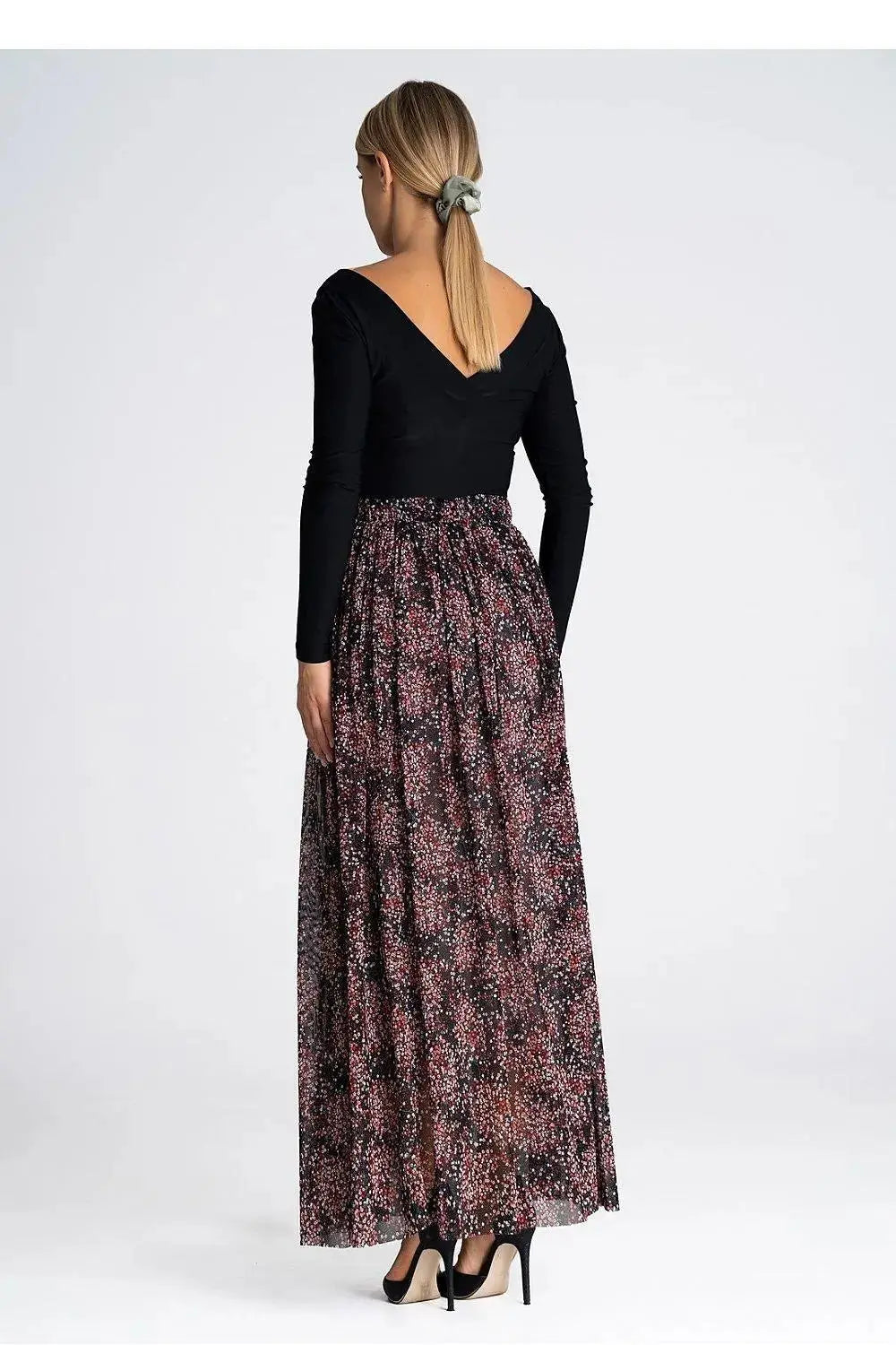 Figl elegant long mesh skirt