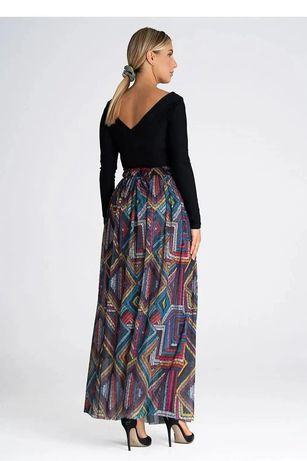 Figl elegant long mesh skirt