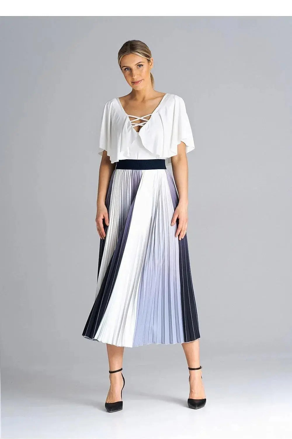 Figl midi pleated skirt