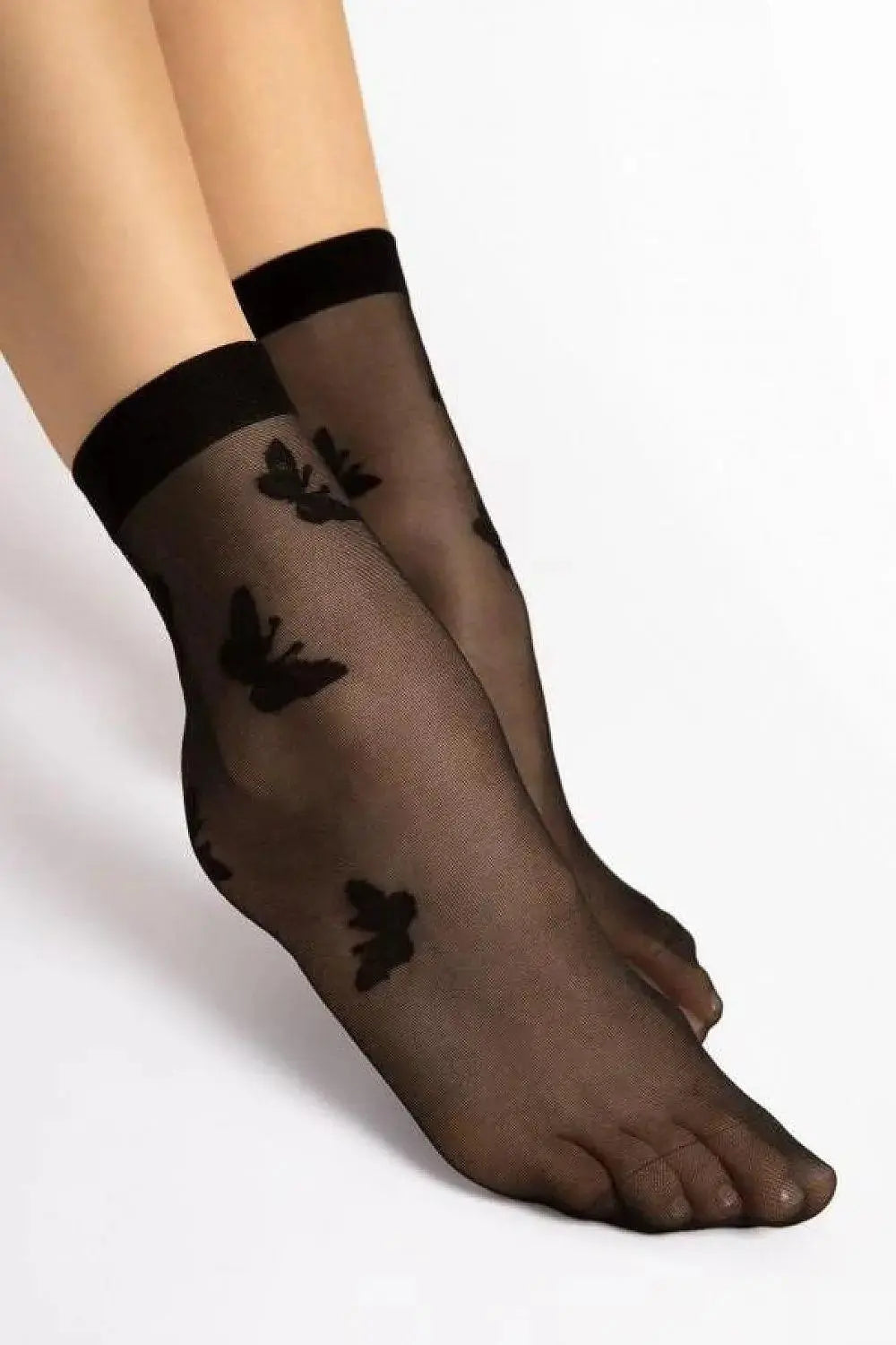 Fiore thin and transparent socks in a pattern of butterflies