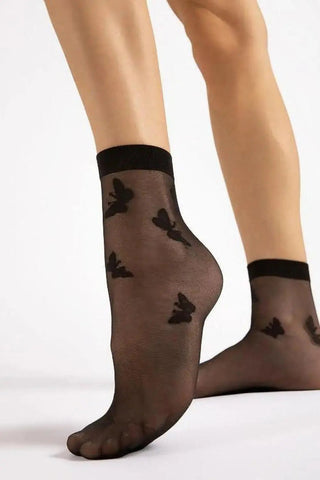 Fiore thin and transparent socks in a pattern of butterflies