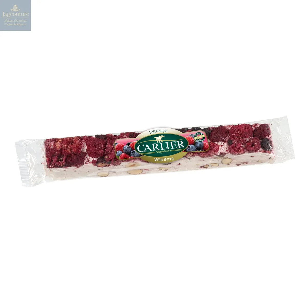 Forest fruits wrapped nougat bar in display box Jag Couture Chocolates