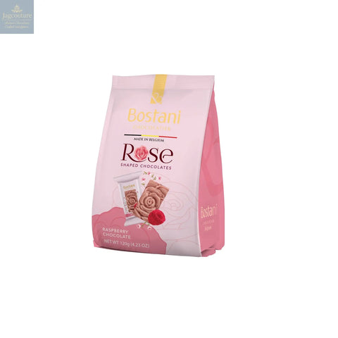 Gift bag of individually wrapped rose shaped raspberry flavour chocolates - Jag Couture Chocolates