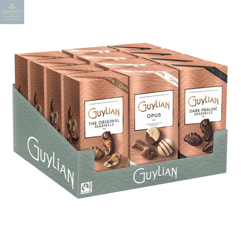 Guylian Luxe Gift box counter display - seashells 250g, dark seashells 225g, Opus 180g - Jag Couture Chocolates