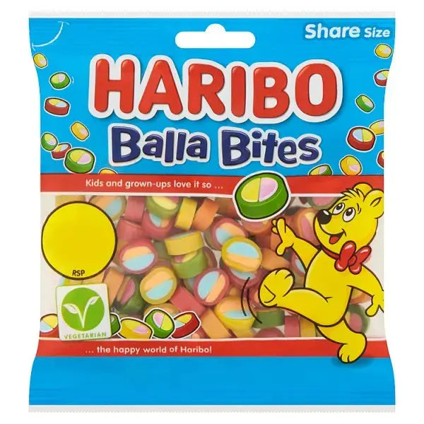 HARIBO Balla Bites Chewy Sweets Sharing Bag 140g (Case of 12)