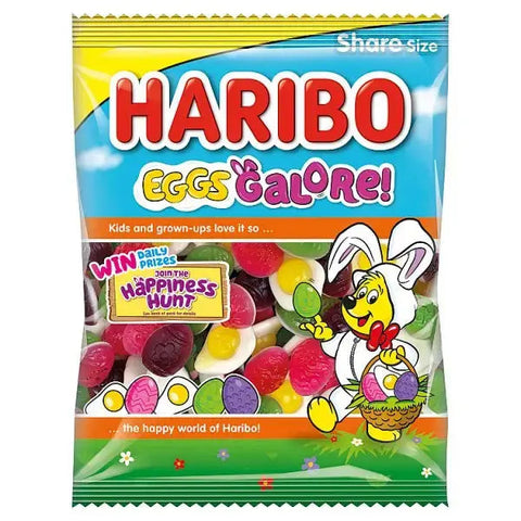 HARIBO Eggs Galore Fruit Flavour Jelly & Foam Sweets Sharing Bag 140g (Case of 12)