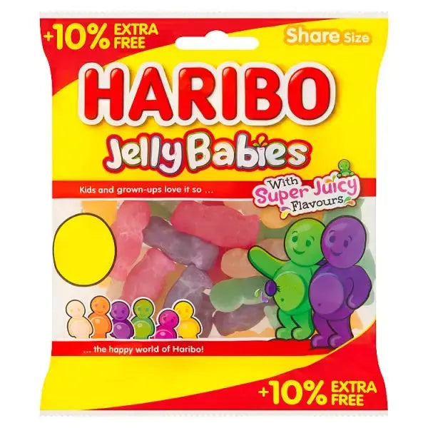 HARIBO Jelly Babies Sweets Sharing Bag 154g (Case of 12)