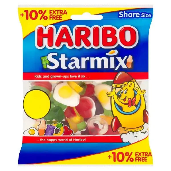 HARIBO Starmix Fruit & Cola Flavour Jelly & Foam Sweets Sharing Bag 154g (Case of 12)