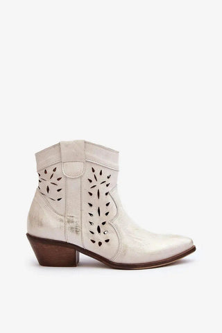 Step in style Women's cowgirl-style boots are made of natural leather