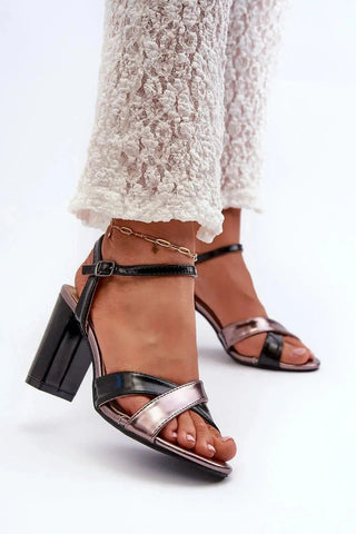 Women’s Eco Leather Stiletto Sandals – Intertwined Straps & Adjustable Buckle