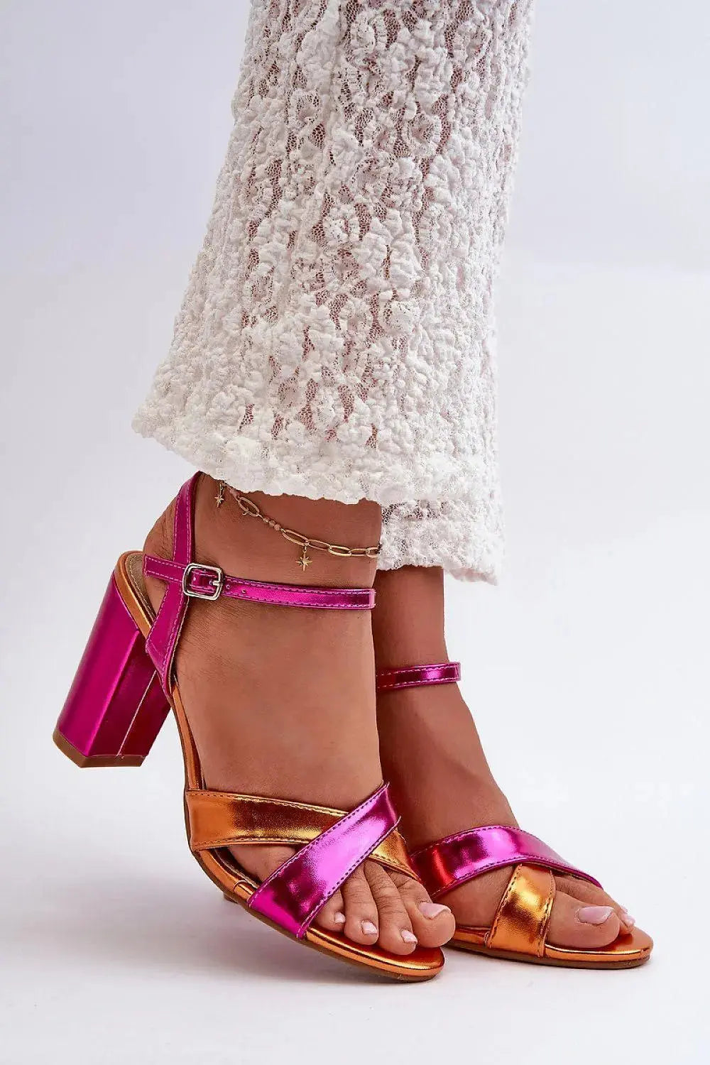 Women’s Eco Leather Stiletto Sandals – Intertwined Straps & Adjustable Buckle