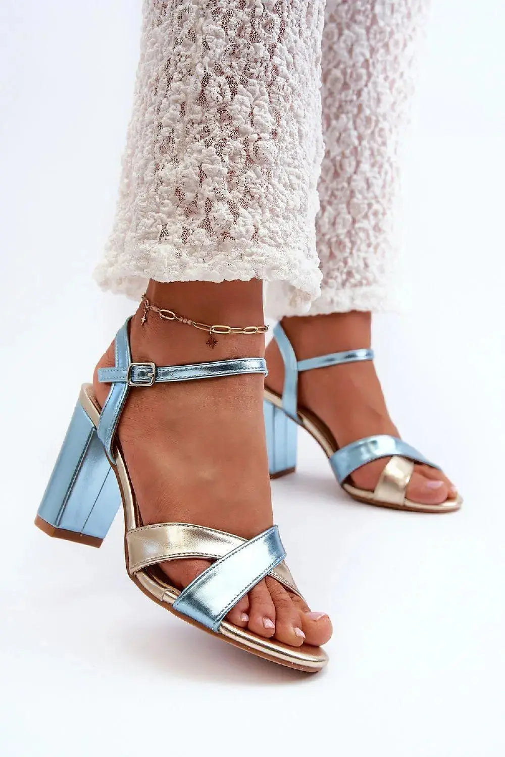 Women’s Eco Leather Stiletto Sandals – Intertwined Straps & Adjustable Buckle