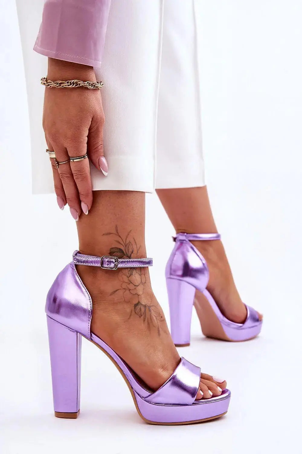 Women’s Platform Sandals – Eco Leather with Adjustable Buckle and Block Heel