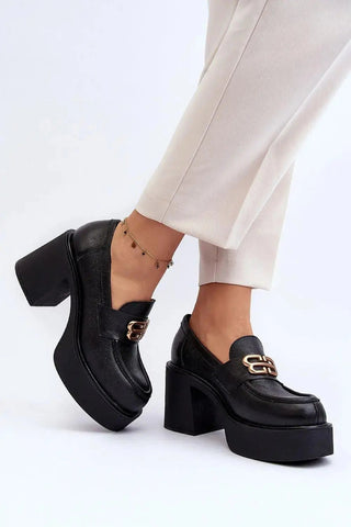 Step in style Women's heeled semi-boots with an upper made of eco-suede