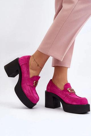 Step in style Women's heeled semi-boots with an upper made of eco-suede
